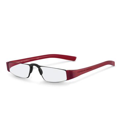 Leesbril Porsche Design P8801-Titanium/Rood-+3.00