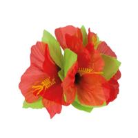 Boland Haaraccessoire Hawaii Hibiscus Dames 12 Cm Polyester Rood - thumbnail