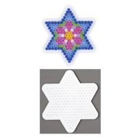 Hama strijkkralen grondplaat ster klein wit - thumbnail