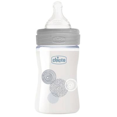 Chicco zuigfles glas/siliconen