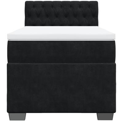 Boxspring met matras fluweel zwart 120x200 cm - thumbnail
