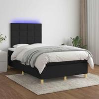 Boxspring met matras en LED stof zwart 120x190 cm - thumbnail