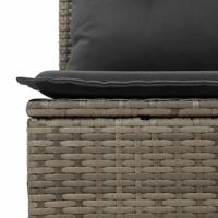 6-delige Loungeset met kussens poly rattan grijs - thumbnail