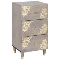 Dressoir Grijs en Goud 40 x 33.5 x 75 cm Massief mangohout - thumbnail