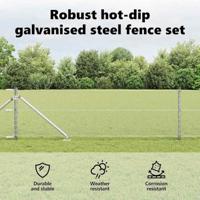 VidaXL Afrasteringspaal zilver 25 x 0,6 m (13 mm gaas) staal - thumbnail