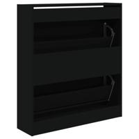 Schoenenkast 80x21x87,5 cm bewerkt hout zwart - thumbnail