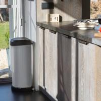 Curver Decobin 40L push zilver/zwart - thumbnail