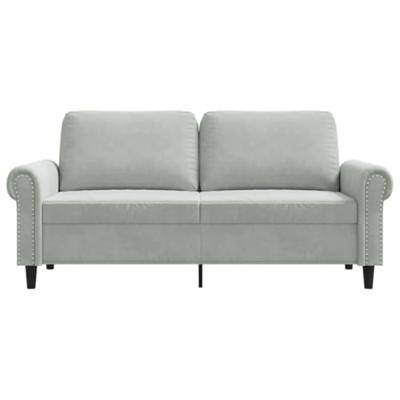 Tweezitsbank 140 cm fluweel lichtgrijs