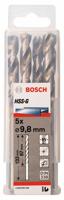 Bosch Accessories 2608595338 HSS Metaal-spiraalboor 9.8 mm Gezamenlijke lengte 133 mm Geslepen DIN 338 Cilinderschacht 5 stuk(s) - thumbnail