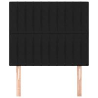 Hoofdborden 4 st 72x5x78/88 cm stof zwart - thumbnail