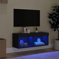 Tv-meubel met LED-verlichting 80x30x30 cm zwart - thumbnail