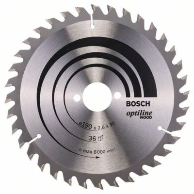 Bosch Accessories Optiline 2608640616 Hardmetaal-cirkelzaagblad 190 x 30 x 2.6 mm Aantal tanden: 36 1 stuk(s) Bosch Accessories Optiline 2608640616 Hardmetaal-cirkelzaagblad 190 x 30 x 2.6 mm Aantal tanden: 36 1 stuk(s)