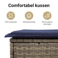 8-delige Loungeset met kussens poly rattan grijs - thumbnail