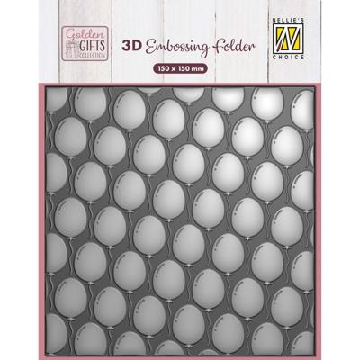 Nellie's Choice • 3d embossing folder achtergrond ballonnen 15x15cm