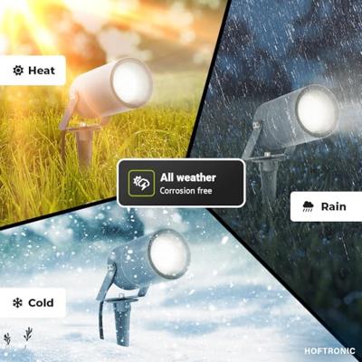 Set van 9 Spikey dimbare LED prikspots - excl. GU10 - Wandspot - IP65 voor binnen en buiten - Grondspies - Antraciet - thumbnail