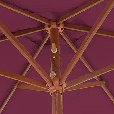 VidaXL Parasol met houten paal 270 cm bordeauxrood