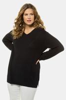 Ulla Popken Pullover, regular, ajourmotief, V-hals, zijsplitten - Grote Maten - thumbnail