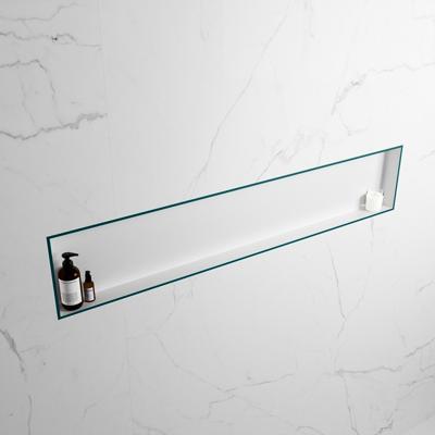 MONDIAZ EASY Nis 149,5x29,5cm in solid surface kleur Smag | Talc. 1 vak geschikt voor in- of opbouw MONDIAZ EASY Nis 149,5x29,5cm in solid surface kleur Smag | Talc. 1 vak geschikt voor in- of opbouw