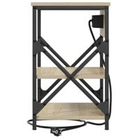 Nachtkastje met Oplaadstation 2 pcs Sonoma eiken Bewerkt hout - thumbnail