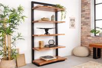 Massieve boekenkast MAMMUT 178cm acaciazwart vijf planken - 41628 - thumbnail