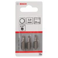 Bosch Accessories 2607001718 Inbus-bit 2 mm Extra hard C 6.3 3 stuk(s) - thumbnail