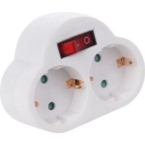 Tussenstekker met aan/uit-schakelaar 2 stopcontacten randaarde Velleman - Velleman