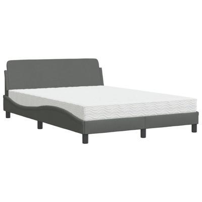 Bed met matras stof donkergrijs 120x200 cm - thumbnail