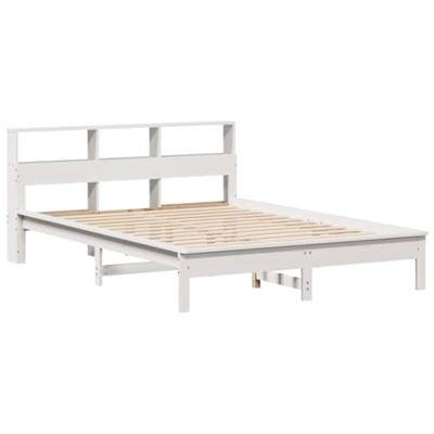 Bedframe zonder matras massief grenenhout wit 140x190 cm