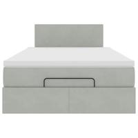 Ottoman bed met matras en LED's 120x200 cm fluweel lichtgrijs - thumbnail