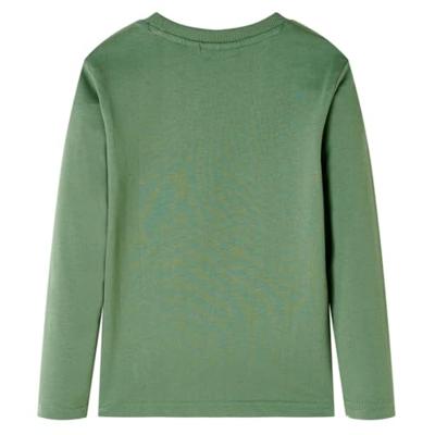 Kindershirt met lange mouwen gorillaprint 92 lichtkakikleurig