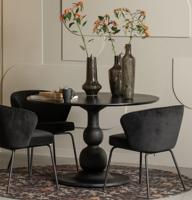 WOOOD Ronde Eettafel 'Blanco' Ø120cm, kleur Zwart - thumbnail