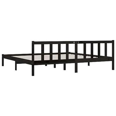 Bedframe massief grenenhout zwart 200x200 cm Bedframe massief grenenhout zwart 200x200 cm