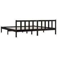 Bedframe massief grenenhout zwart 200x200 cm - thumbnail