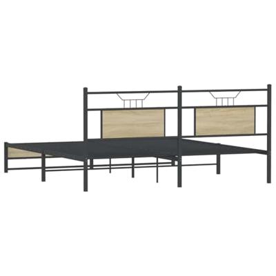 Bedframe zonder matras metaal sonoma eikenkleurig 180x200 cm