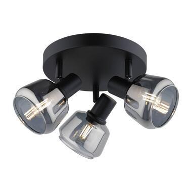 3-Spot Noah smoke glas zwart E14