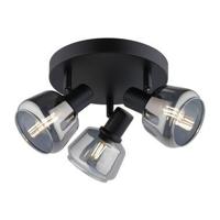 3-Spot Noah smoke glas zwart E14 - thumbnail
