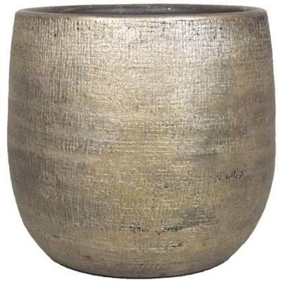 Floran Plantenpot Mira - goudkleurig - keramiek - 14 x 14 cm