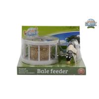 Kids Globe Farming Voederring set met ronde baal en koe 1:32 - thumbnail