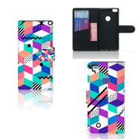 Huawei P8 Lite 2017 Bookcase Blokken Kleurrijk - thumbnail