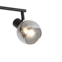 QAZQA Smart plafondlamp zwart met smoke glas incl. 4 Wifi P45 - Vidro - thumbnail