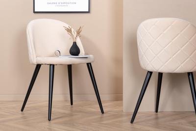 Nohr Eetkamerstoel 'Amon' Velvet, kleur Beige