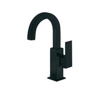 Wastafelmengkraan Tres Cuadro 1-Hendel Uitloop Gebogen 17 cm Vierkant Mat Zwart Tres - thumbnail