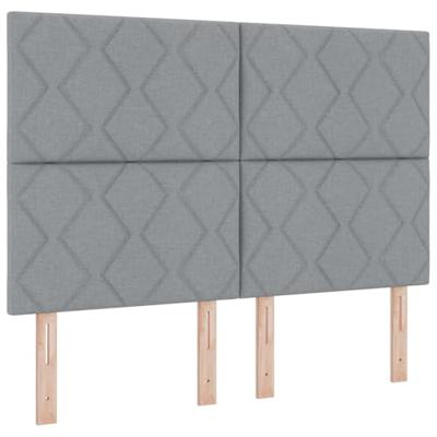 Boxspringbed met Matras Lichtgrijs 140x200 cm Stof