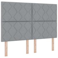 Boxspringbed met Matras Lichtgrijs 140x200 cm Stof - thumbnail