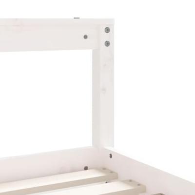Kinderbedframe 70x140 cm massief grenenhout wit - thumbnail