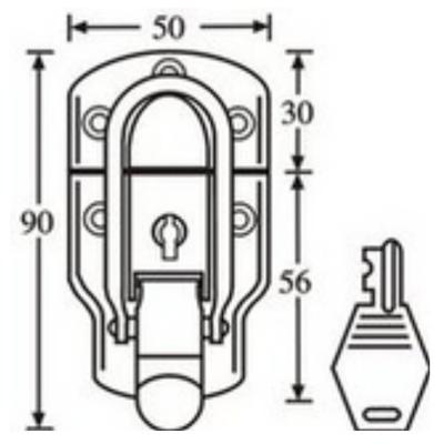 Adam Hall 1912 Medium opbouwslot met slot