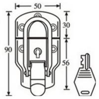 Adam Hall 1912 Medium opbouwslot met slot - thumbnail