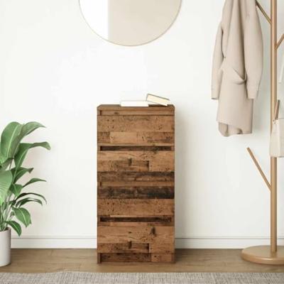 Dressoir 37,5x35x76 cm bewerkt hout oud houtkleurig - thumbnail