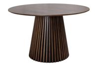Ronde eettafel VALHALLA WOOD 120cm gerookt eiken kolomvoet - 43434 - thumbnail
