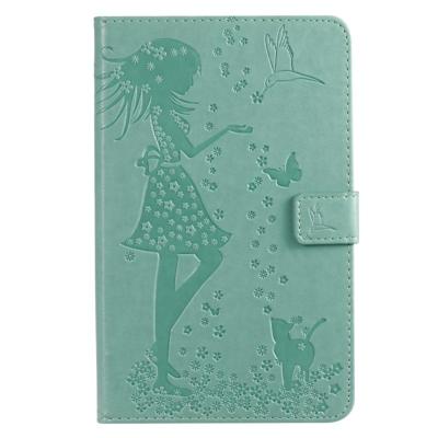 Voor Galaxy tab A 8 0 & S pen (2019) gedrukt afdrukken vrouw en kat patroon horizontale Flip lederen draagtas met houder & kaartsleuven & portemonnee